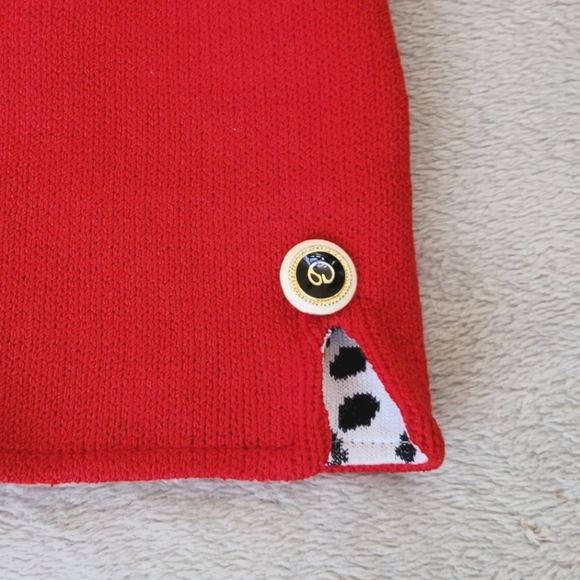 ST JOHN Blazer Red Vintage Marie Gray Collection Polka Dot Cheetah Trim 2 XS - Picture 7 of 15